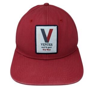 Venter Surf & Sport Key West Snapback Hat Red One Size Adjustable Embroidered